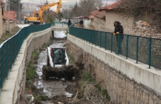 Seyitgazi'de kanal temizliği yapıldı