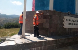 Kayı Anıtı'nda tahrip edilen yerler onarıldı